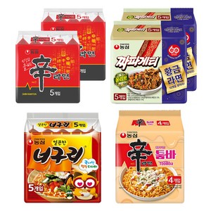 농심 신라면 120g 10p + 너구리 120g 5p + 짜파게티 140g 10p + 신라면툼바 137g 4p