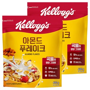 켈로그 아몬드 푸레이크 시리얼, 600g, 2개