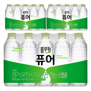 풀무원 퓨어 무라벨 생수, 500ml, 60개