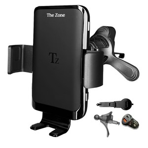 더존 차량용 15W 듀얼코일 FOD센서 고속 무선충전 거치대 TZ-C100S + USB 시거잭