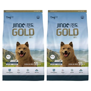 도그랑 전연령 강아지 진도 골드 건식사료, 곡물, 15kg, 2개