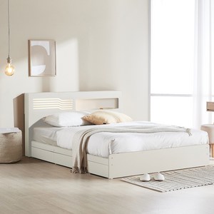 파로마 레아 LED 멀티수납침대 프레임 + 본넬 매트리스 세트 방문설치