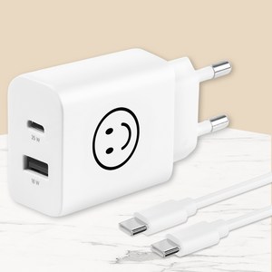 모잇 PD25W 2포트 PPS 초고속충전기 + CtoC 케이블 1.3m