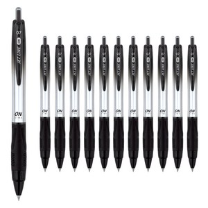 자바펜 제트라인 온 볼펜 0.7mm, 검정, 12개