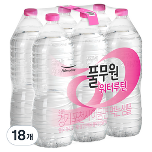 풀무원샘물 워터루틴 먹는샘물 무라벨, 2L, 18개