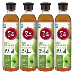 대상 청정원 홍초 풋사과, 900ml, 4개