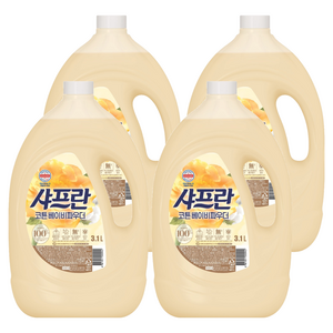 샤프란 섬유유연제 코튼 베이비파우더 본품, 3.1L, 4개