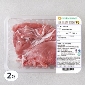 농협 포크빌 한돈 뒷다리살 불고기용, 500g, 2개