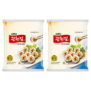 광천김 소문난 두번 구운 김밥김, 22g, 2개