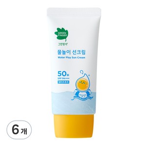 그린핑거 물놀이 유아 선크림 워터프루프 SPF50+ PA++++, 50ml, 6개