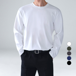 이브클로젯 남성용 구김없는 탄탄한 분또 빅사이즈 긴팔 티셔츠 6097-1