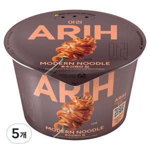 팔도 아리 모던누들 후추라볶이 컵 130g, 5개
