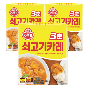 오뚜기3분 쇠고기카레, 200g, 3개