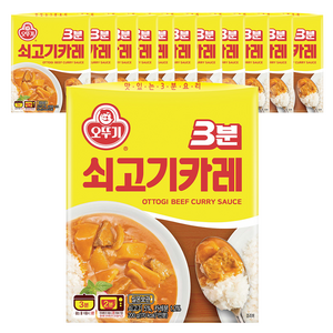 오뚜기3분 쇠고기카레, 200g, 12개