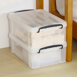 코멧 국내생산 다용도 모던 수납박스, 투명, 23L, 2개