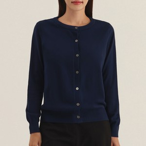 엘쏘 여성용 9컬러 라운드넥 니트 가디건