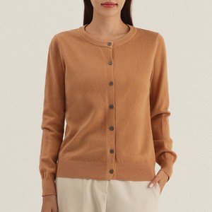 엘쏘 여성용 9컬러 라운드넥 니트 가디건