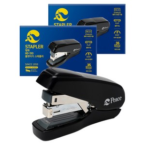 피스코리아 플랫 이지 스테플러 HD-510, 블랙, 2개