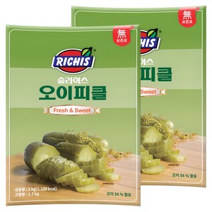 리치스 슬라이스 오이피클, 3kg, 2개