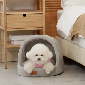 레드퍼피 스넉워머 동글이 반려동물 하우스, 파스텔그레이