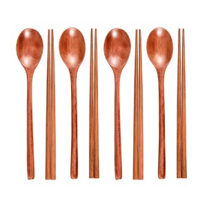 코멧 옻칠 나무 수저세트, 브라운, 4개