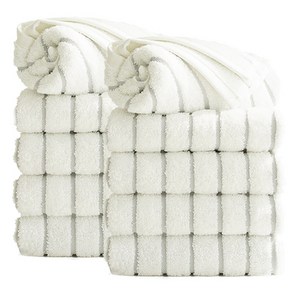 타월톡톡 시크라인 스트라이프 선염타월 190g 코마사, 그레이, 10개