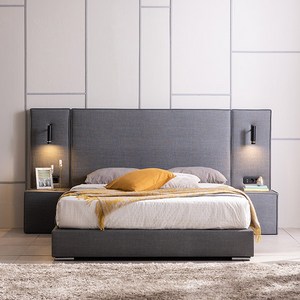 삼익가구 캐시디 높은헤드 저상형 호텔 가죽 침대 프레임 + 협탁 2p 세트 방문설치