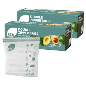 EZn이지엔 프리미엄 더블지퍼백, 대(L), 60개입, 2개