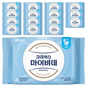 마이비데 클린케어 화장실용 물티슈 캡형, 80매, 16개