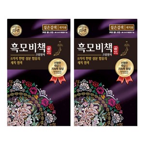 리엔 흑모비책 골드 새치 크림 염모제 90g, 짙은갈색, 2개