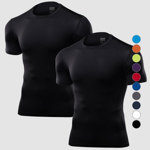 아르메데스 남성용 무지테크핏 반팔 축구 야구 등산 라이딩 트래킹 베이스레이어 언더레이어 상의 2p AR-51