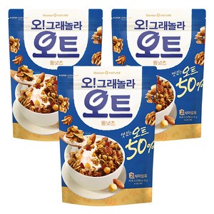 마켓오네이처 오그래놀라 오트 통넛츠 시리얼, 360g, 3개
