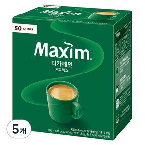 맥심 디카페인 커피믹스, 11.8g, 50개입, 5개