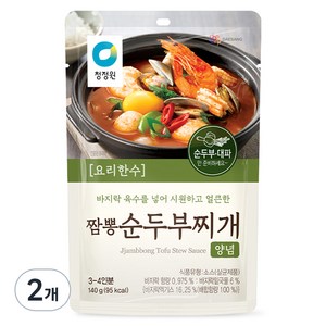 청정원 짬뽕 순두부찌개 양념, 140g, 2개