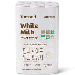 탐사 화이트 밀크 천연펄프 3겹 화장지 30m, 30개입, 1개