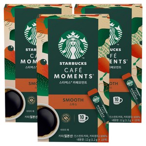 스타벅스 카페모먼트 스무스 원두커피믹스, 1.2g, 10개입, 3개