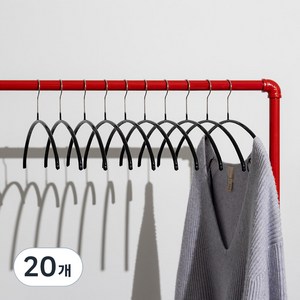 마와 논슬립 옷걸이 이코노믹 40P, 블랙, 20개