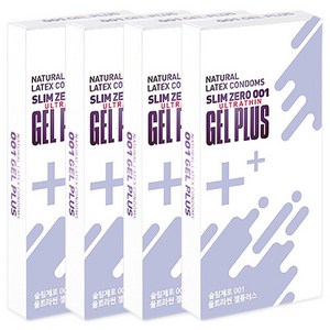 슬림제로 001 울트라씬 젤 플러스 일반형 콘돔, 8개입, 4개