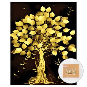 아트조이 DIY 명화 그리기 세트 40 x 50 cm 세로형, 황금재물나무골드펄, 1개