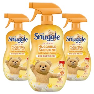 스너글 허거블 선샤인 퀵 드라이 섬유탈취제 본품, 470ml, 3개