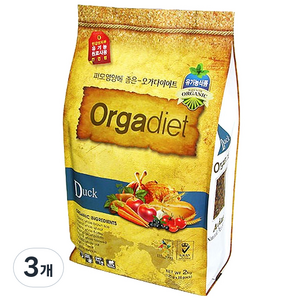 오가다이어트 강아지 피모영양에 좋은 기능성 사료, 오리고기, 2kg, 3개