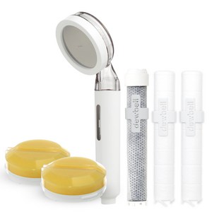 듀벨 와이즈아이 비타민 샤워기 + 레몬향 필터 2p + 세디필터 2p + 카본필터 세트, 화이트, 1개