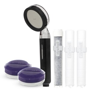 듀벨 와이즈아이 비타민 샤워기 + 라벤더향 필터 2p + 세디 필터 2p + 카본 필터 세트, 블랙, 1개