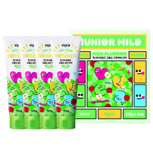 뷰카 주니어 마일드 고불소 비건 치약 사과향, 110g, 4개