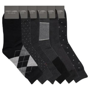 코지라벨 남성용 데일리 정장 양말 장목 6종 세트