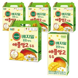 베지밀 과일이 꼭꼭 씹히는 애플망고 두유, 190ml, 64개