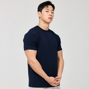 허그본 무지 머슬핏 반팔 티셔츠