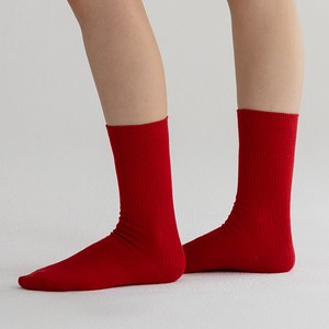 싹스탑 여성용 골지 무지 장목 발이 편한 무압박 패션 양말