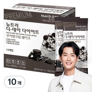 뉴트리디데이 다이어트 쉐이크 쿠키앤크림 14포, 350g, 10개