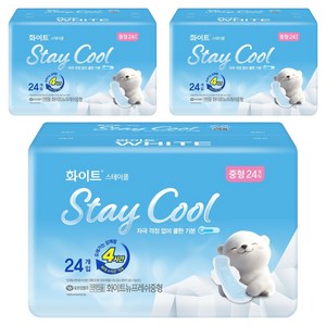 화이트 스테이쿨 생리대 날개형
